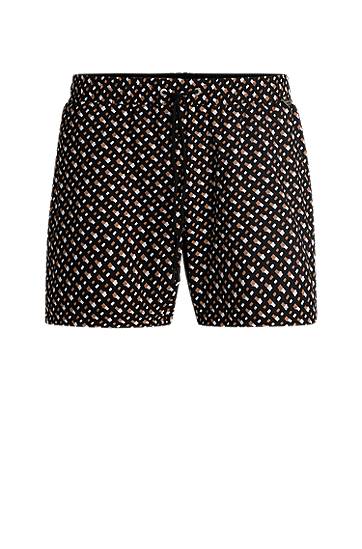 Купальники BOSS Quick-Dry Monogram Print Swim Shorts чорний | 50515720