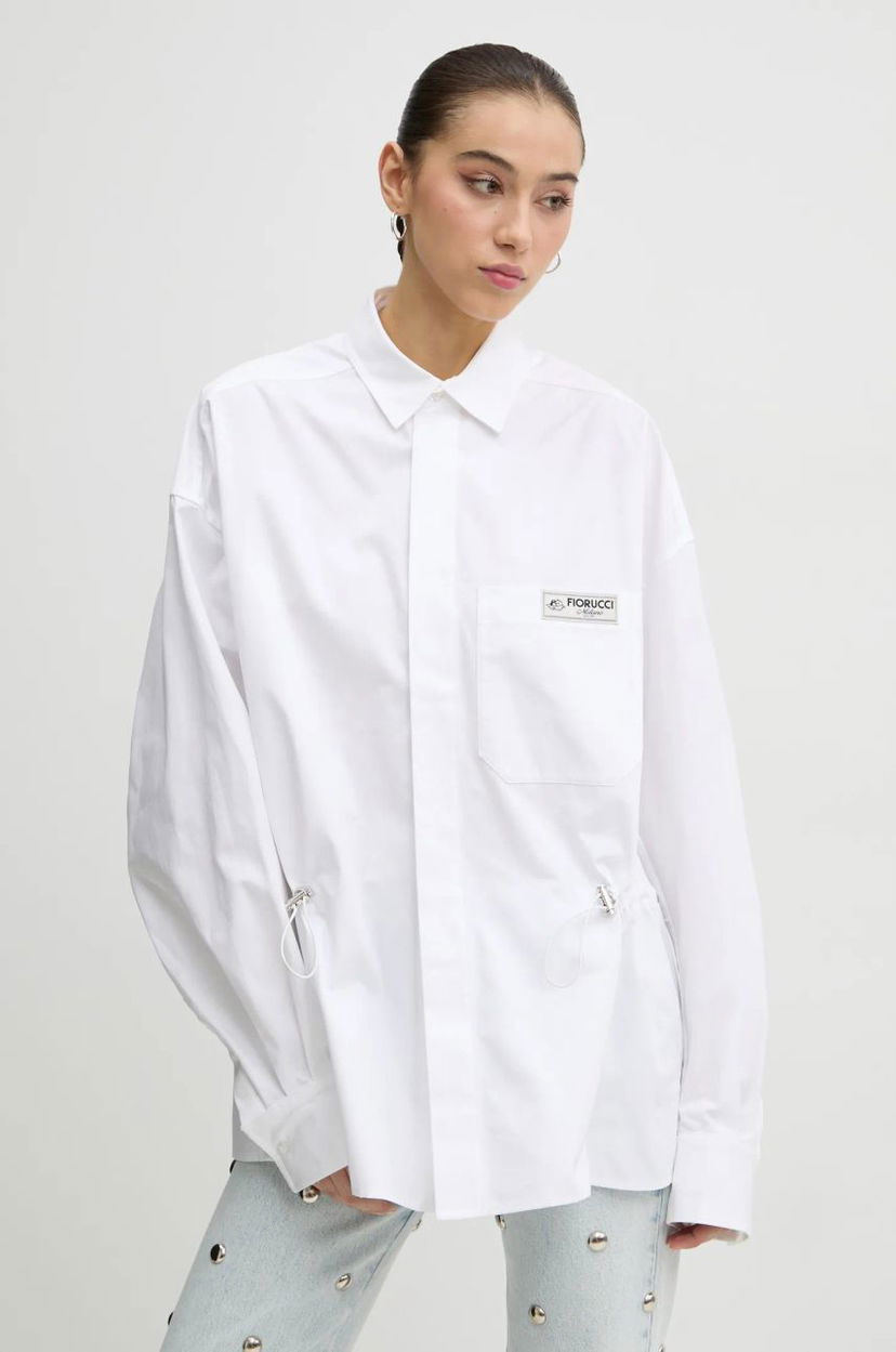 Сорочка Fiorucci Fiorucci Relaxed Fit Shirt with Classic Collar білий | U01FMTLO230CO02WH01