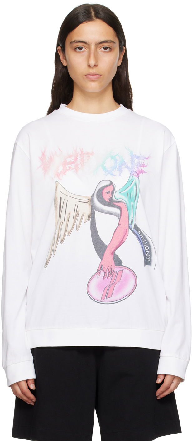 Світшоти We11done We11done Angel Graphic Sweatshirt білий | WD-TS3-23-785-U-WH