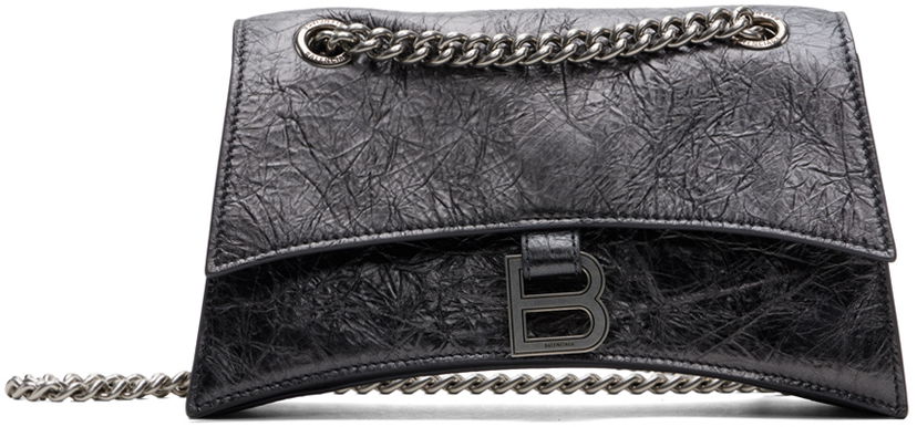 Сумочка Balenciaga Gunmetal Crush Small Chain Bag чорний | 716351 2AATG
