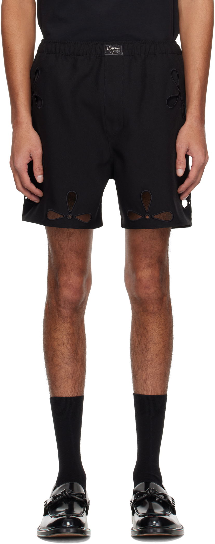 Боксери Coperni Coperni Petal Embroidered Cut-Out Shorts чорний | COPP116F3004MEN