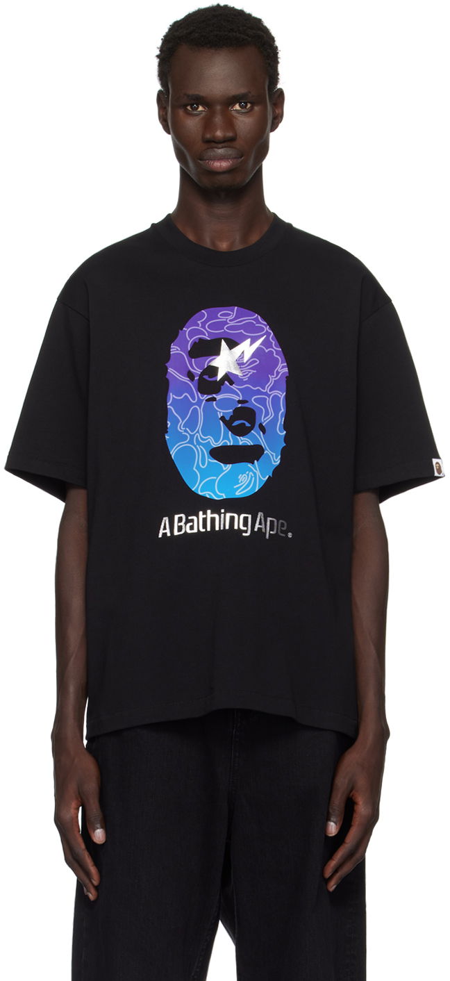 Футболка BAPE Ape Head Relaxed Fit T-shirt чорний | 001TEK801321M