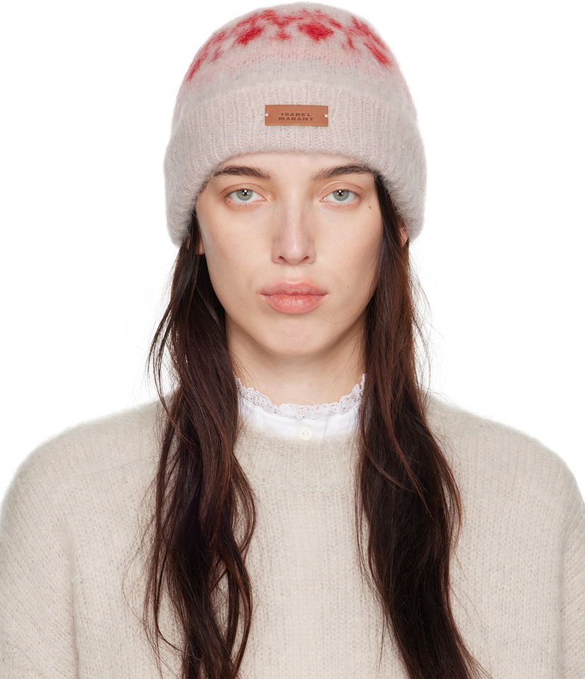 Шапка ISABEL MARANT Beige & Pink Darana Beanie бежевий | BE026MFA-B3L02A