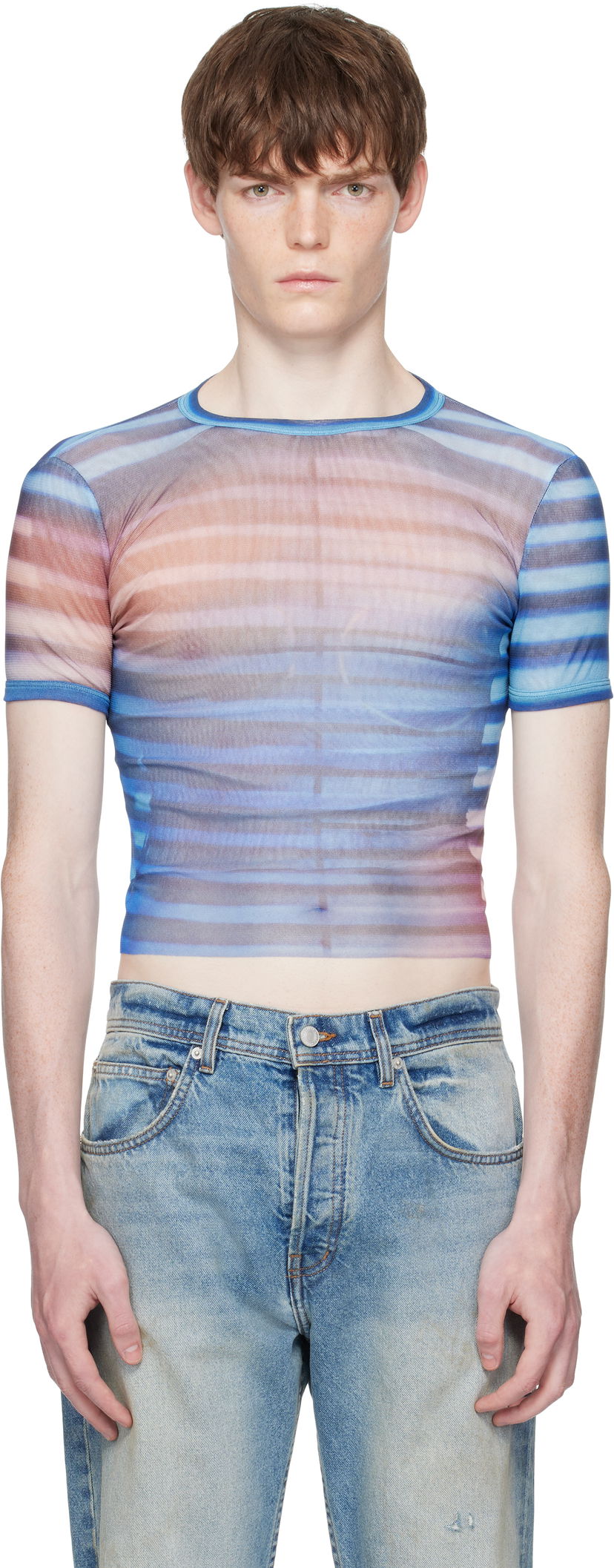 Футболка Jean Paul Gaultier Jean Paul Gaultier 'The Air' Baby Tee Синій | 25/03-W-TO318-M005P-565034