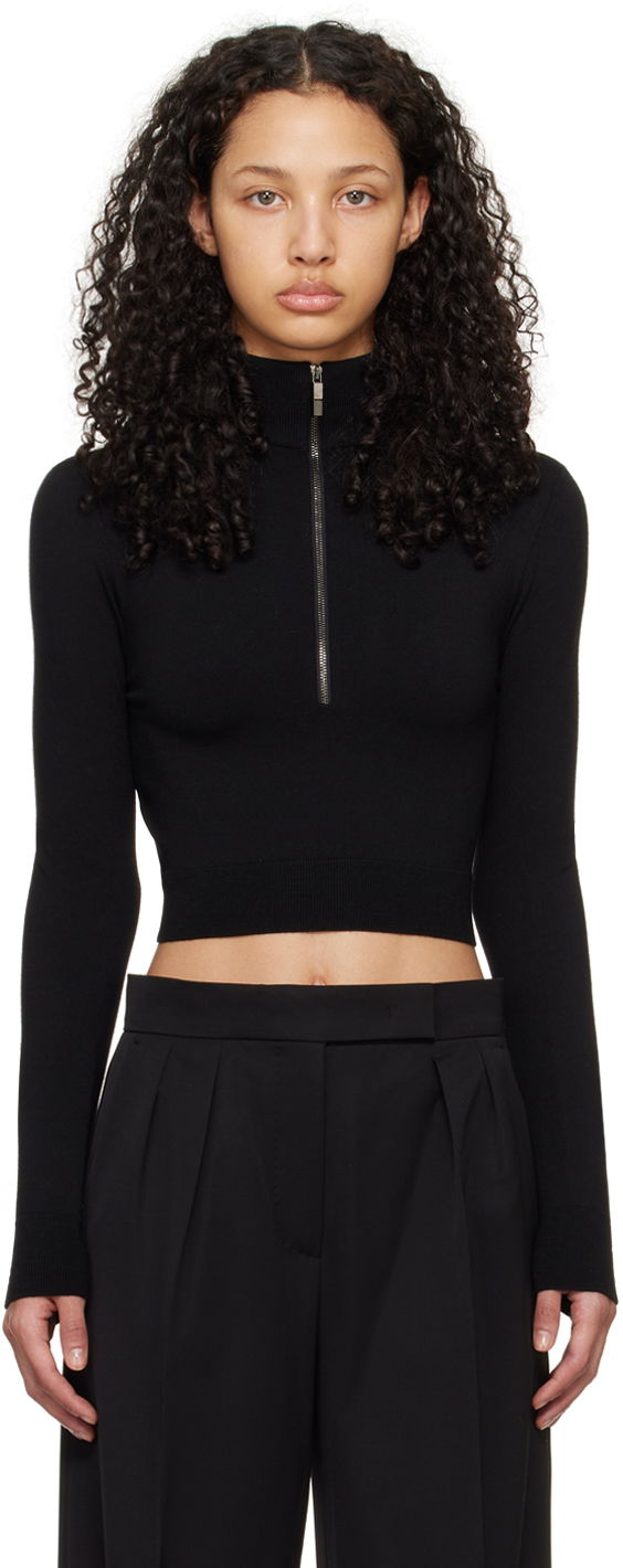 Cветр Max Mara Max Mara Cropped Turtleneck Top чорний | 2411361211600