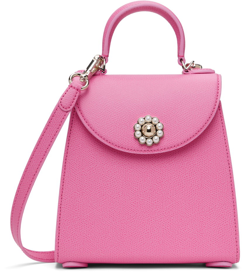 Сумочка Simone Rocha Simone Rocha Mini Valentine Pearl-Embellished Crossbody Bag Рожевий | BAG172 0787