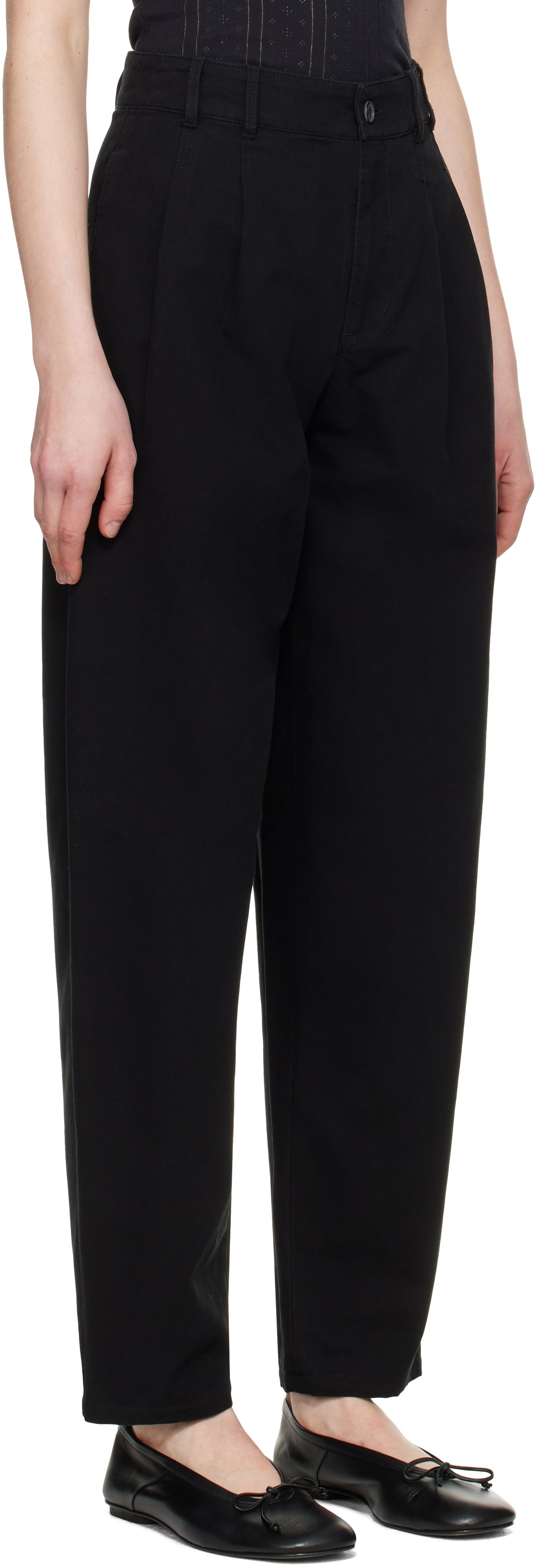 Штани A.P.C. A.P.C. Willow Pleated Carrot Fit Trousers чорний | COGBJ-F08486, 1