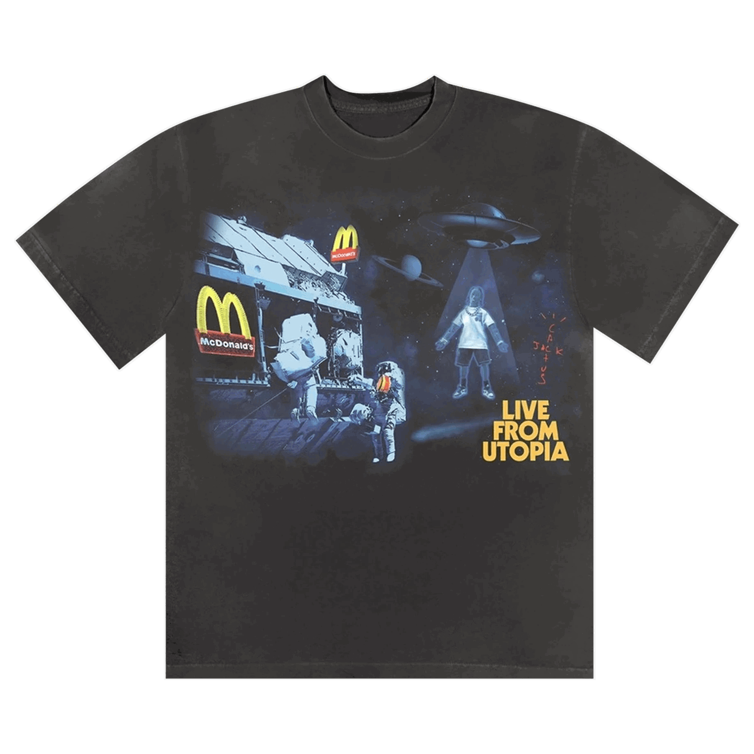 Футболка Cactus Jack by Travis Scott McDonald's x Live From Utopia T-Shirt чорний | CJMD SS38 BLAC, 0