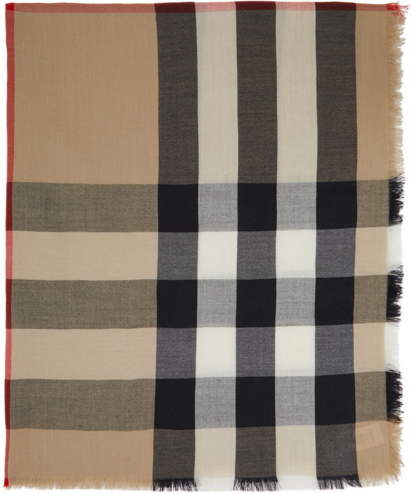 Шарф Burberry Lightweight Cashmere Check Scarf Beige бежевий | 8024500