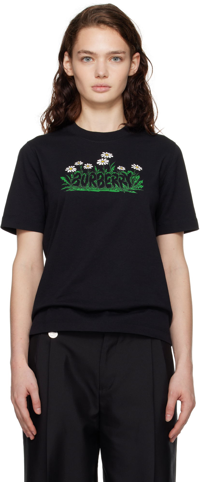 Футболка Burberry Daisy Logo Cotton T-Shirt чорний | 8102403