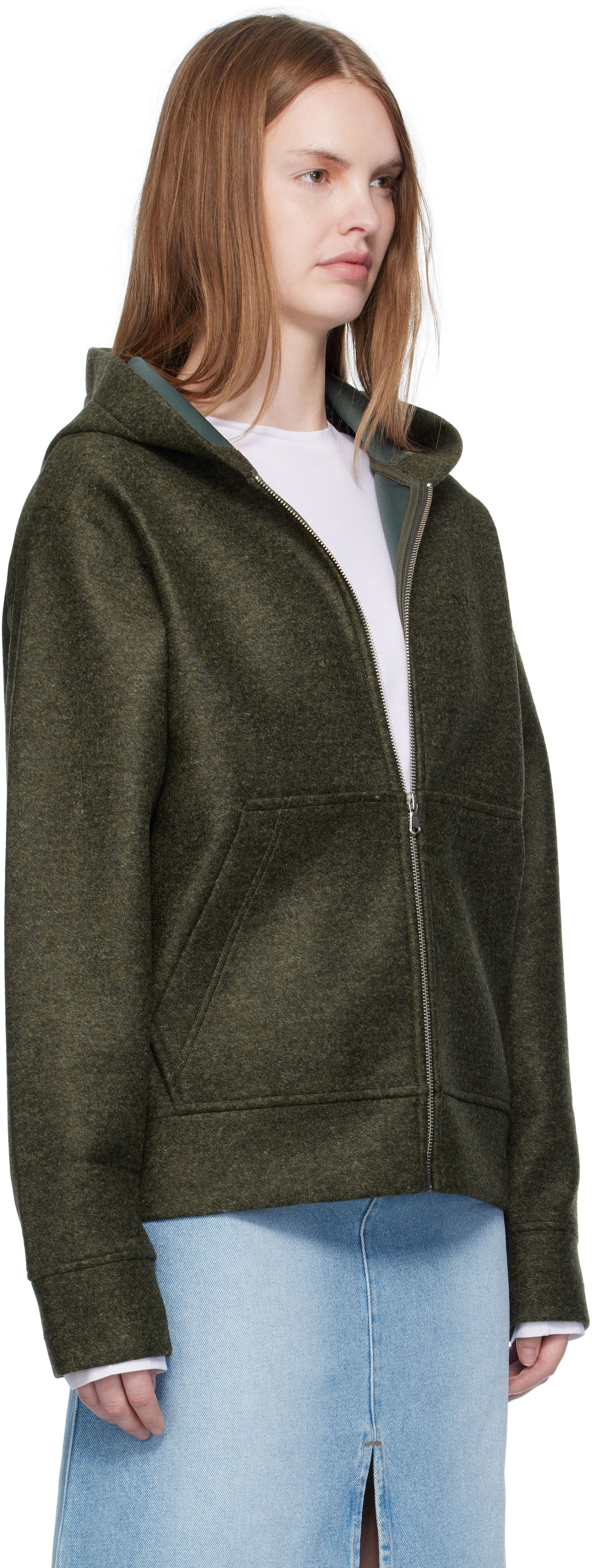 Світшоти A.P.C. A.P.C. Alvin Wool Zip-Up Hoodie Зелений | PSAFU-M27993, 1