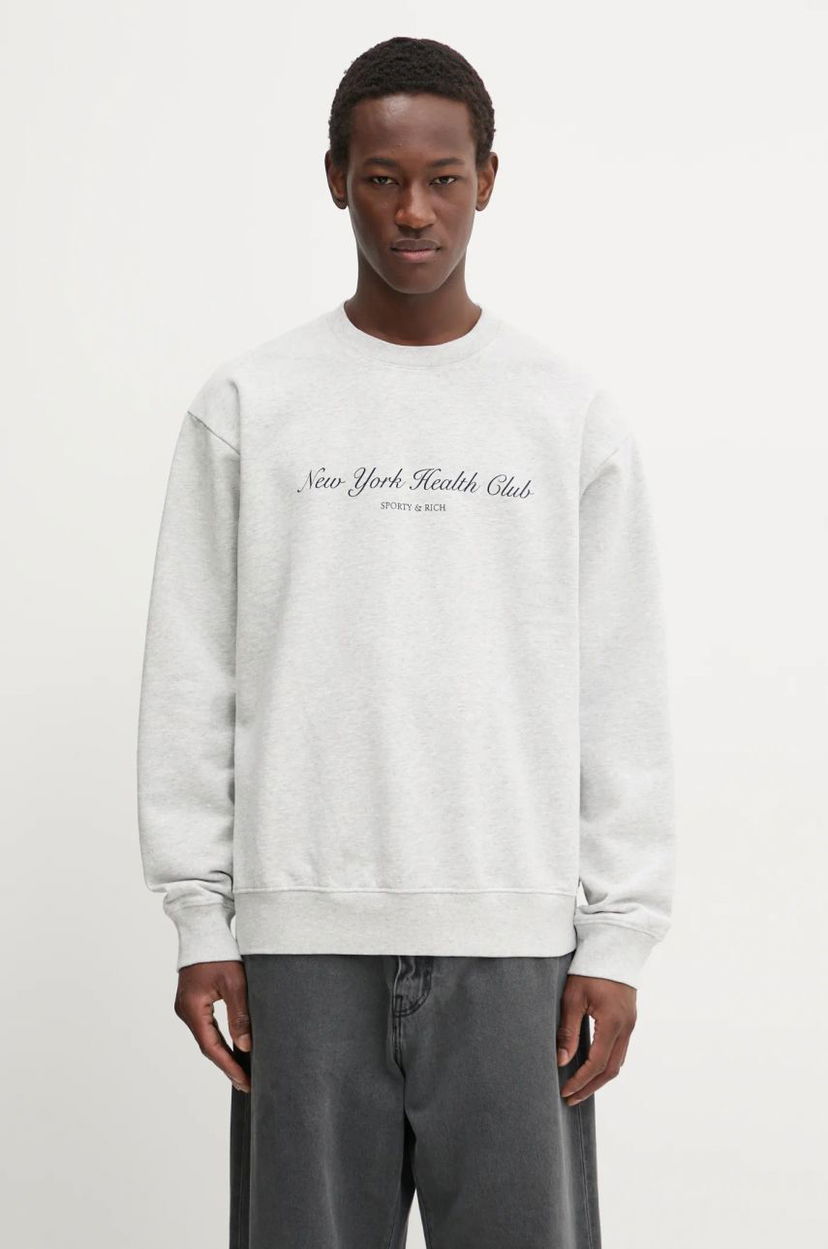 Cветр Sporty & Rich Sporty & Rich NY Health Club Sweatshirt Сірий | ST071506043GY03