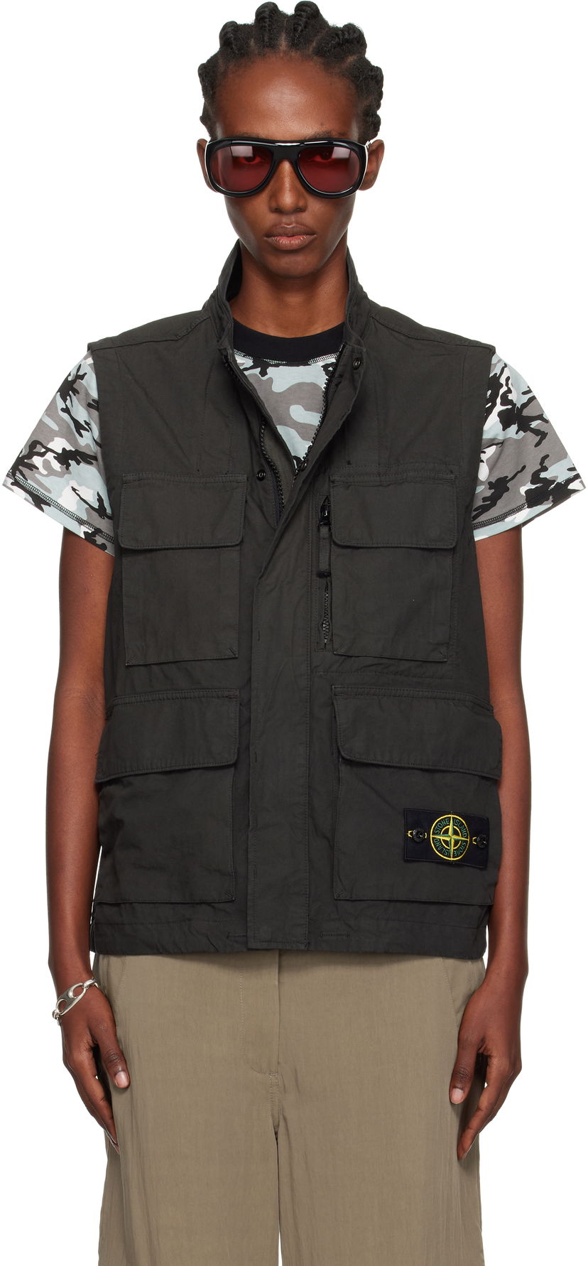 Жилет Stone Island Stone Island Canvas Weave Organic Cotton Vest чорний | K2S15 G100001 S0240