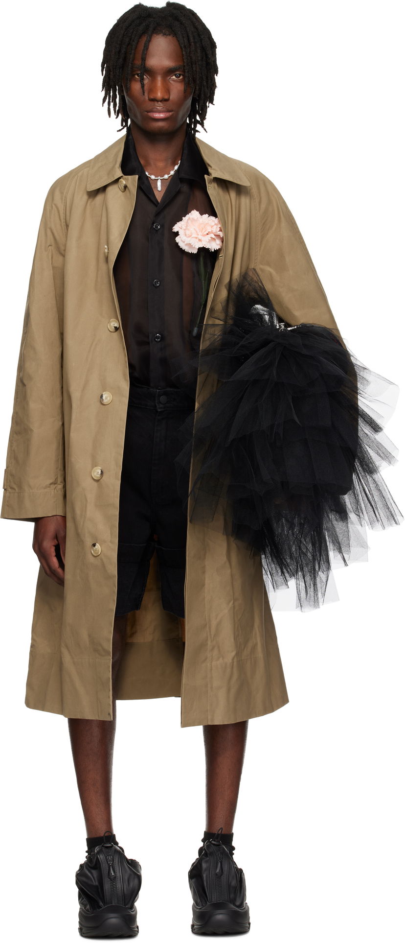 Тренчкот Simone Rocha Simone Rocha Car Trench Coat бежевий | 2068D 1247
