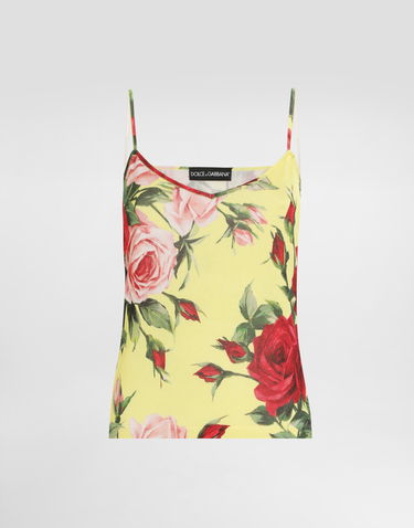 Безрукавка Dolce & Gabbana Dolce & Gabbana Silk Knit Tank Top With Bouquet Print Жовтий | FXT40TJAHLCHG5JD, 0