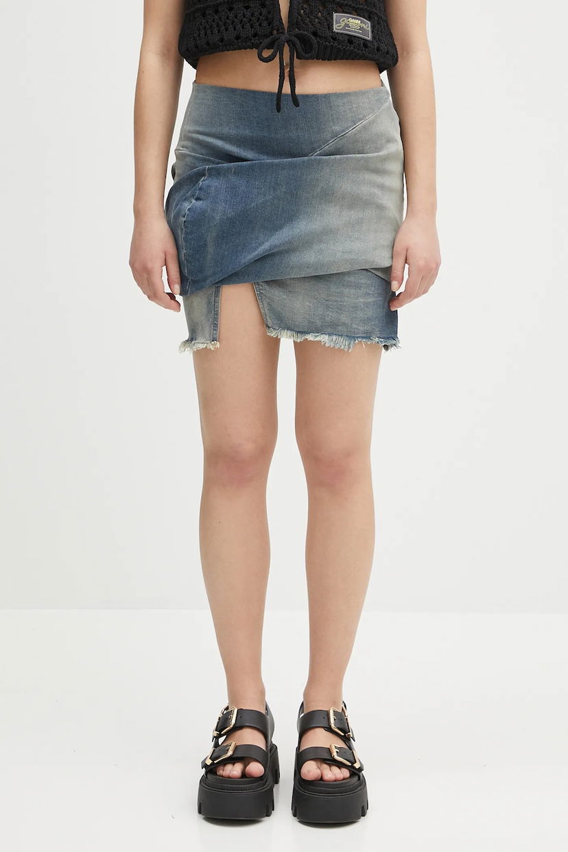 Спідниця Rick Owens Rick Owens DRKSHDW Draped Mini Denim Skirt Синій | DS01E3343.SDWB