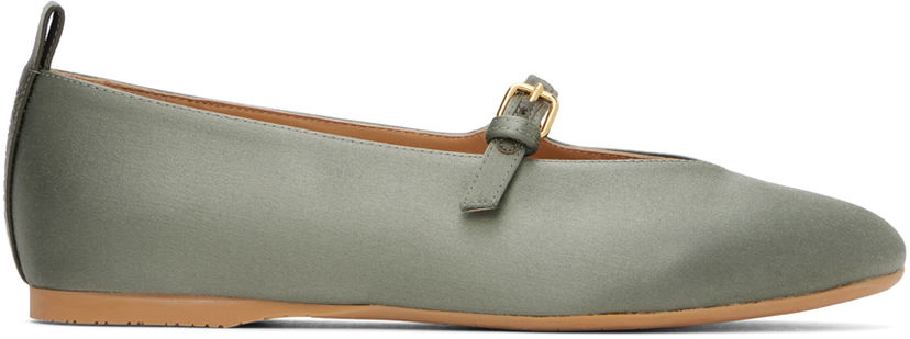 Одяг JW Anderson JW Anderson Satin Ballerina Flats Зелений | ANW43033B 20113