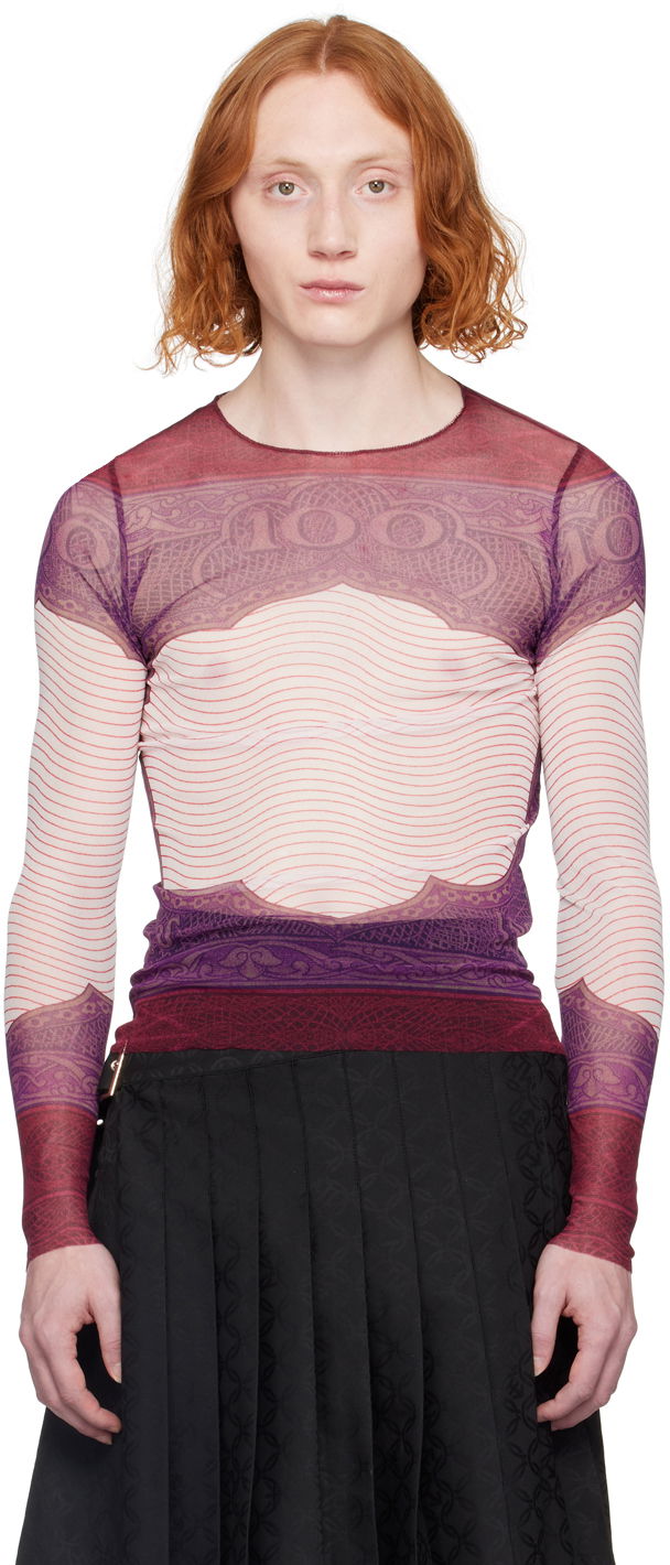 Футболки i безрукавка Jean Paul Gaultier Gaultier Sheer Long Sleeve T-Shirt Фіолетовий | 24/25-U-TO017-T515-300128