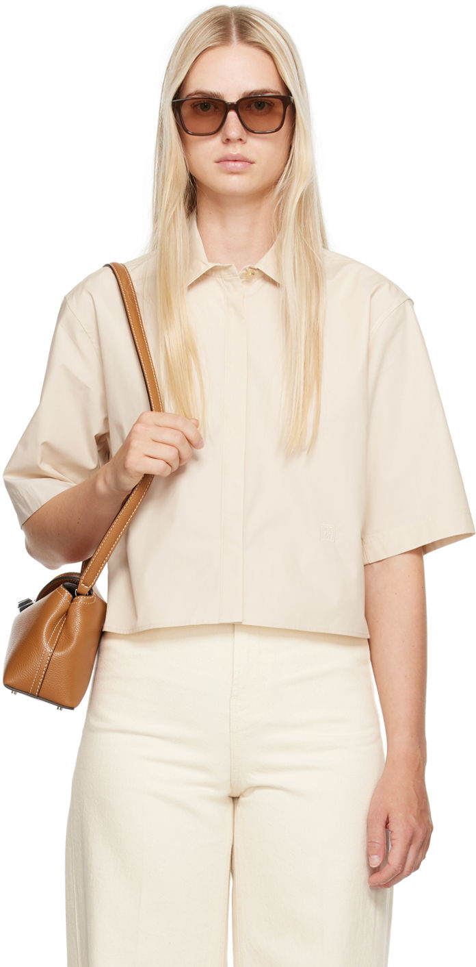 Сорочка TOTEME Cropped Shirt Коричневий | 243-WRT0337-FB0217
