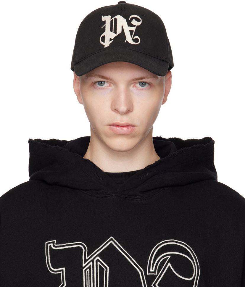Кепка Palm Angels Monogram Cap чорний | PMLB094E23FAB0101003
