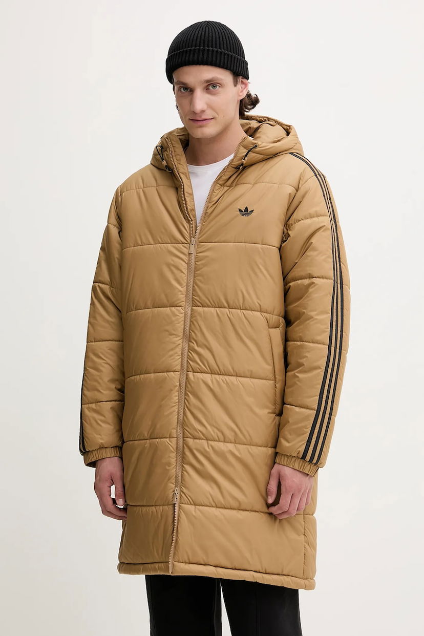 Пуховик adidas Originals Adicolor Padded Longline Hooded Jacket Коричневий | JW5847