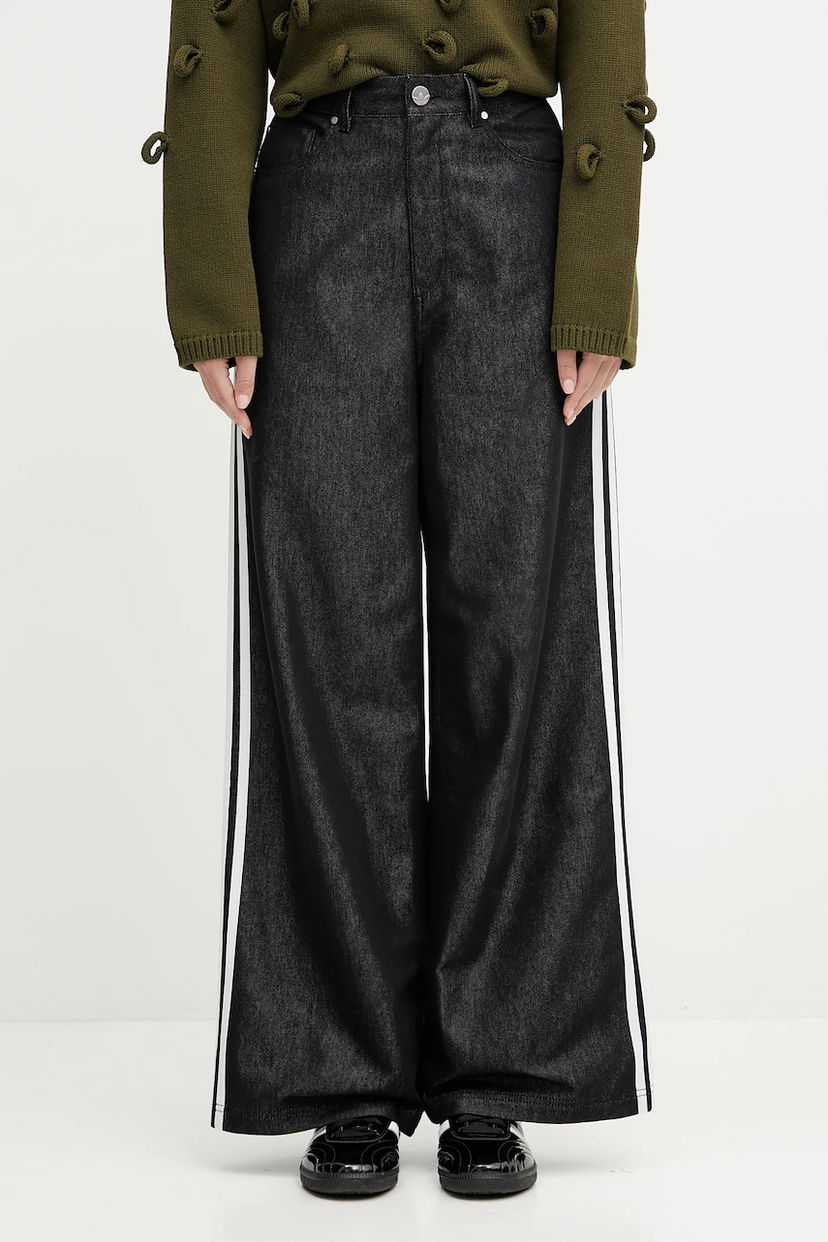 Джинси adidas Originals adidas Originals Baggy Shine High-Waist Wide-Leg Jeans чорний | KE9799