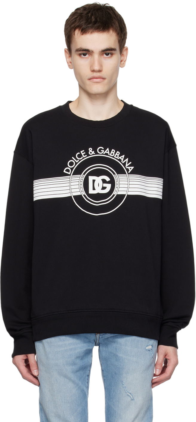 Світшоти Dolce & Gabbana Black Printed Sweatshirt чорний | G9AHSTG7J6C