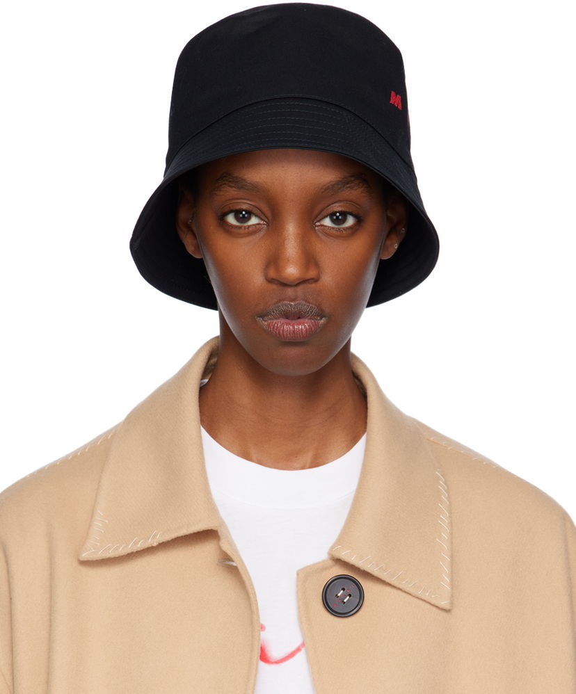 Капелюх Marni Embroidered Logo Bucket Hat чорний | CLZC0110S0 UTC311