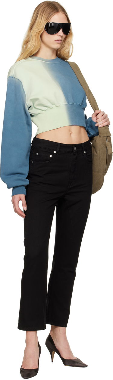Cветр Rick Owens Rick Owens DRKSHDW Tatlin Cropped Gradient Sweatshirt Синій | DS01E3225 FDEG, 3