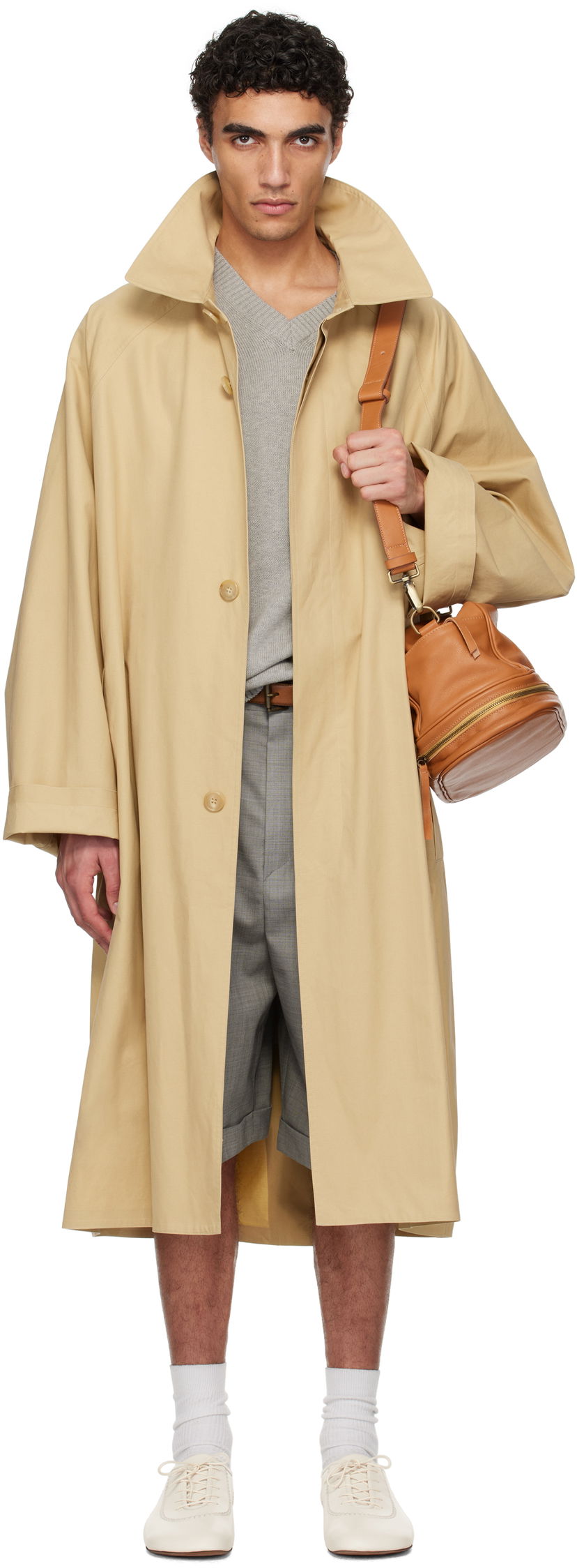 Тренчкот HED MAYNER Hed Mayner Belted Trench Coat бежевий | HMMA10029A-HA162A