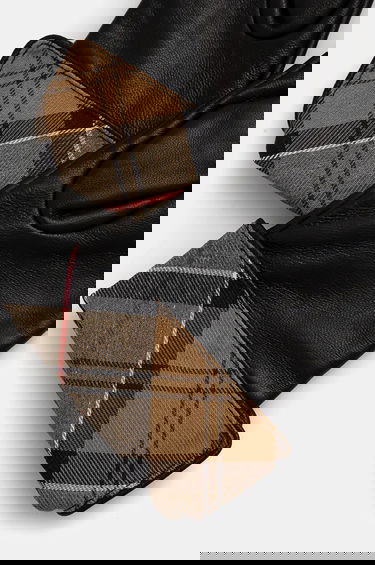 Рукавички Barbour Leather Gloves with Tartan Cuffs чорний | LGL0005, 2