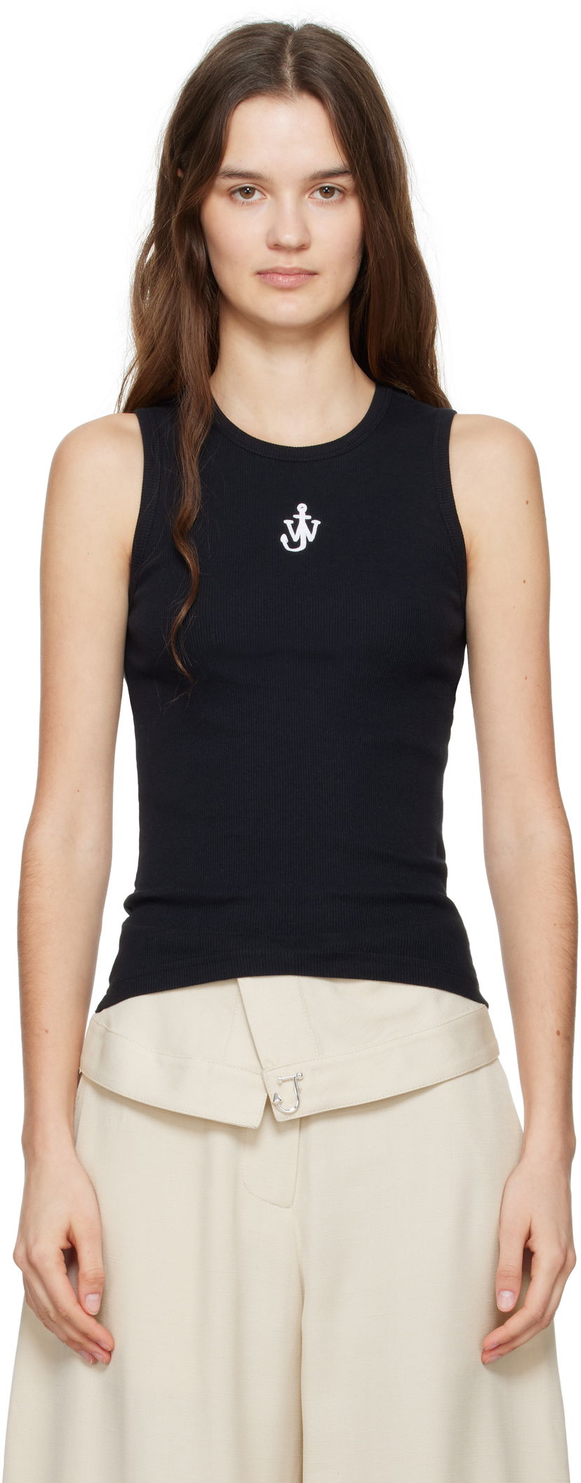 Безрукавка JW Anderson JW Anderson Anchor Logo Ribbed Tank Top чорний | JO0248-PG1717