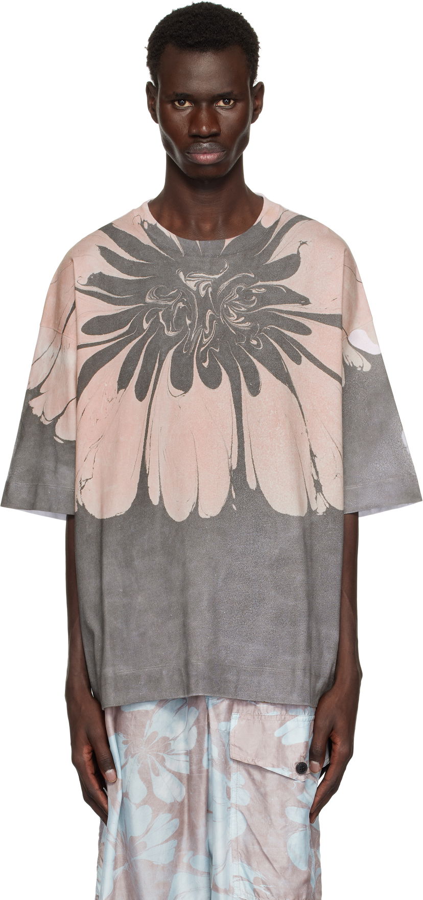 Футболка Dries Van Noten Dries Van Noten Floral Print T-Shirt Рожевий | 251-021114-1603
