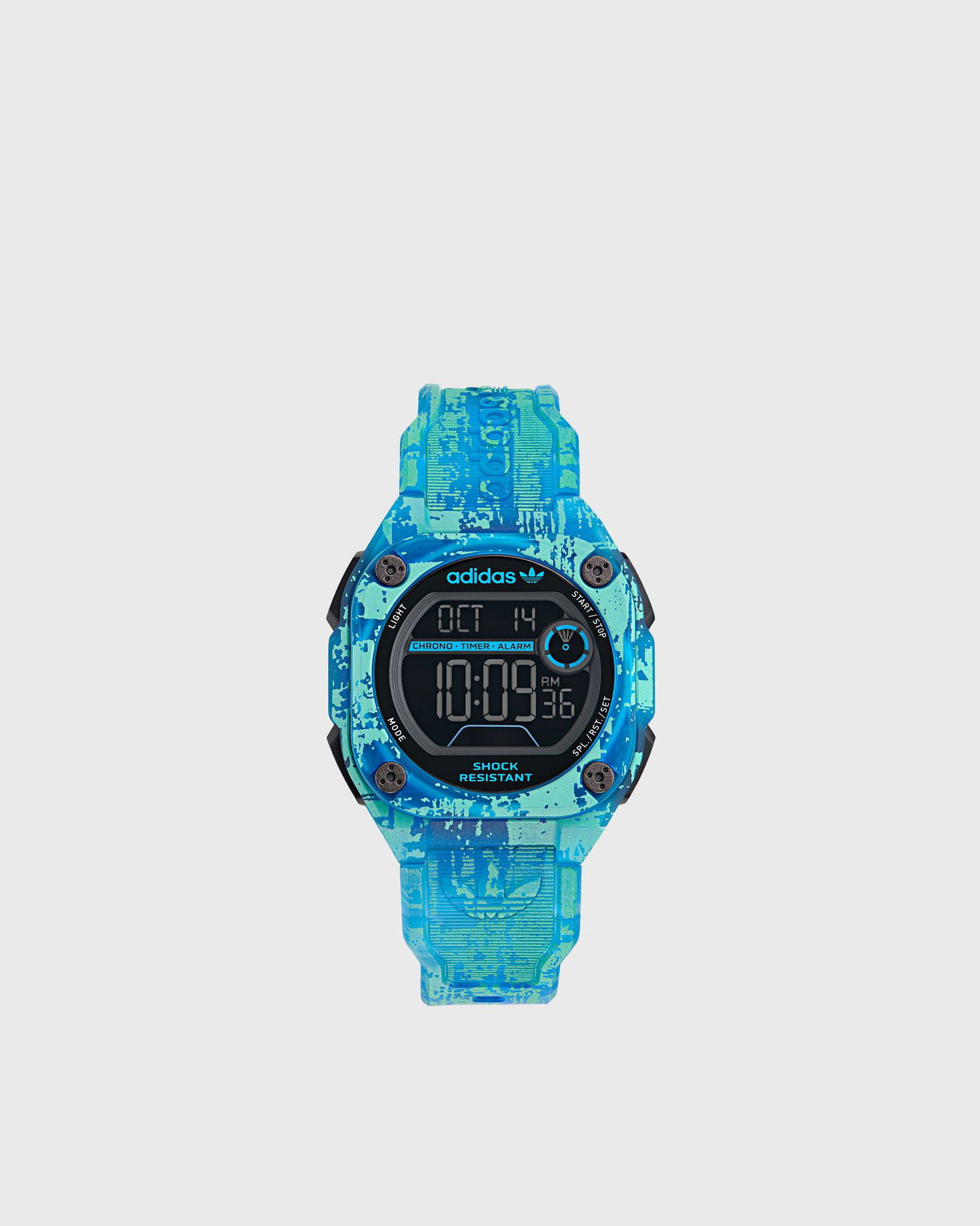 Годинник adidas Originals Digital Watch with Abstract Patterned Resin Case and Strap, Shock Resistant, Chronograph Timer Alarm Різнокольоровий | AOST24077, 0