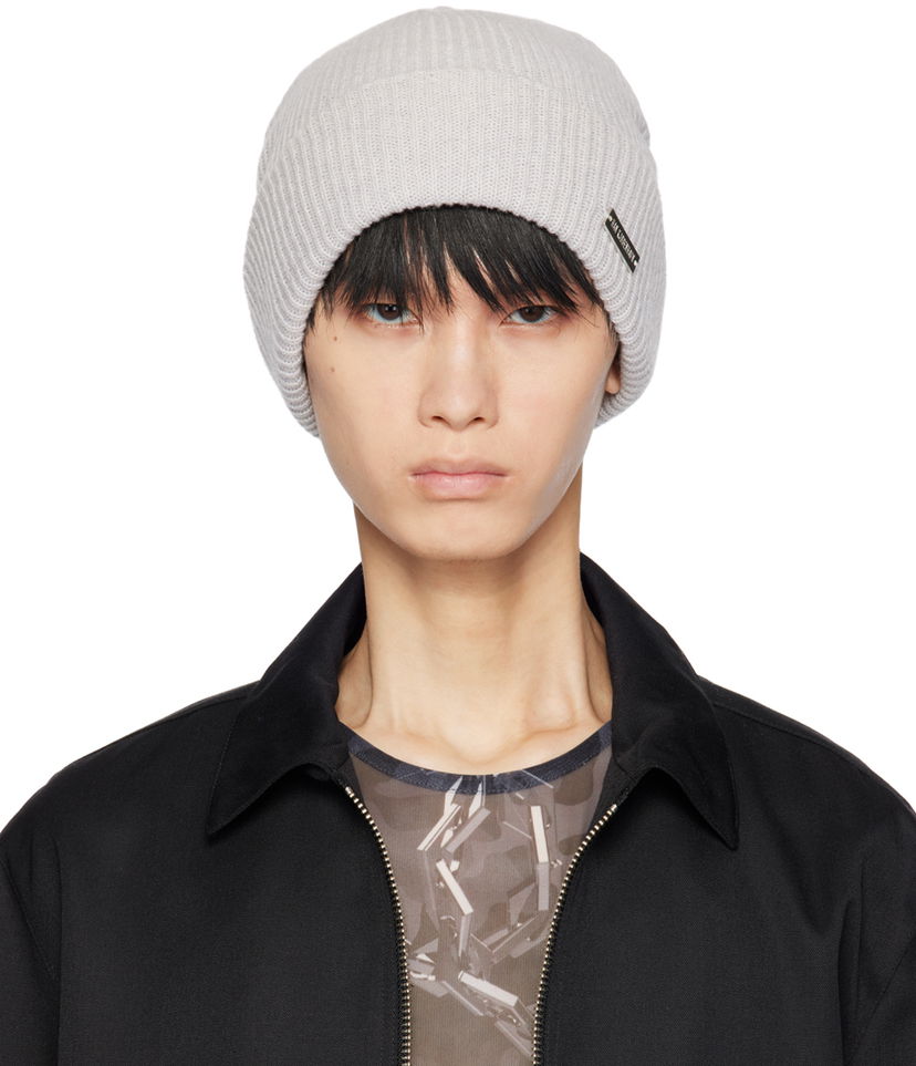 Шапка Han Kjøbenhavn Logo-Appliqued Ribbed Knit Beanie Сірий | A-133070