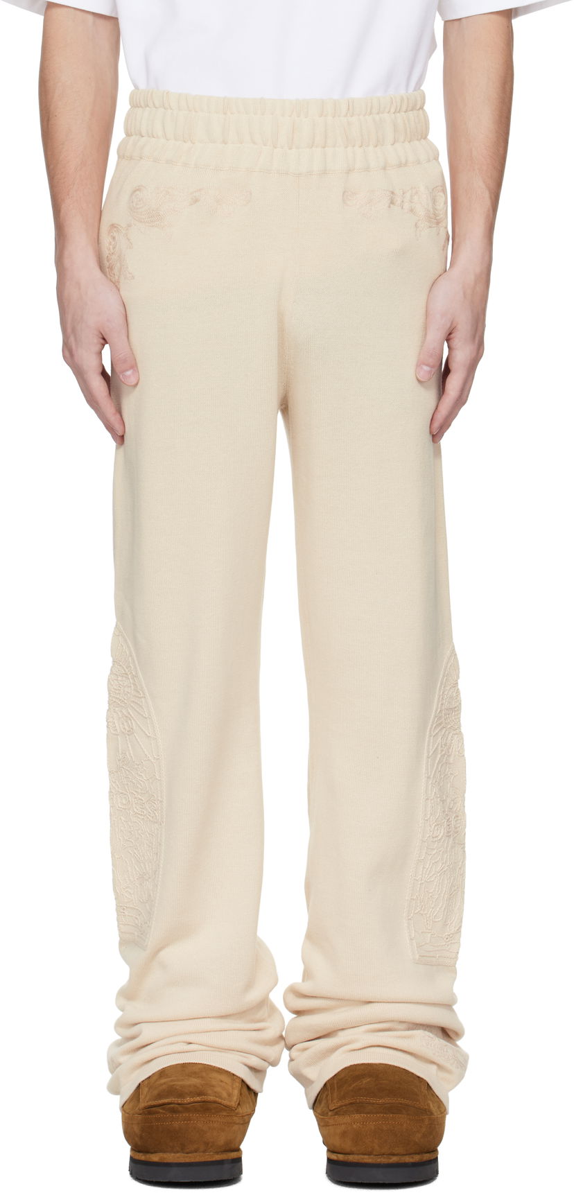 Спортивні штани Who Decides War Who Decides War Low Stained Glass Embroidered Sweatpants бежевий | 1120820022SS25