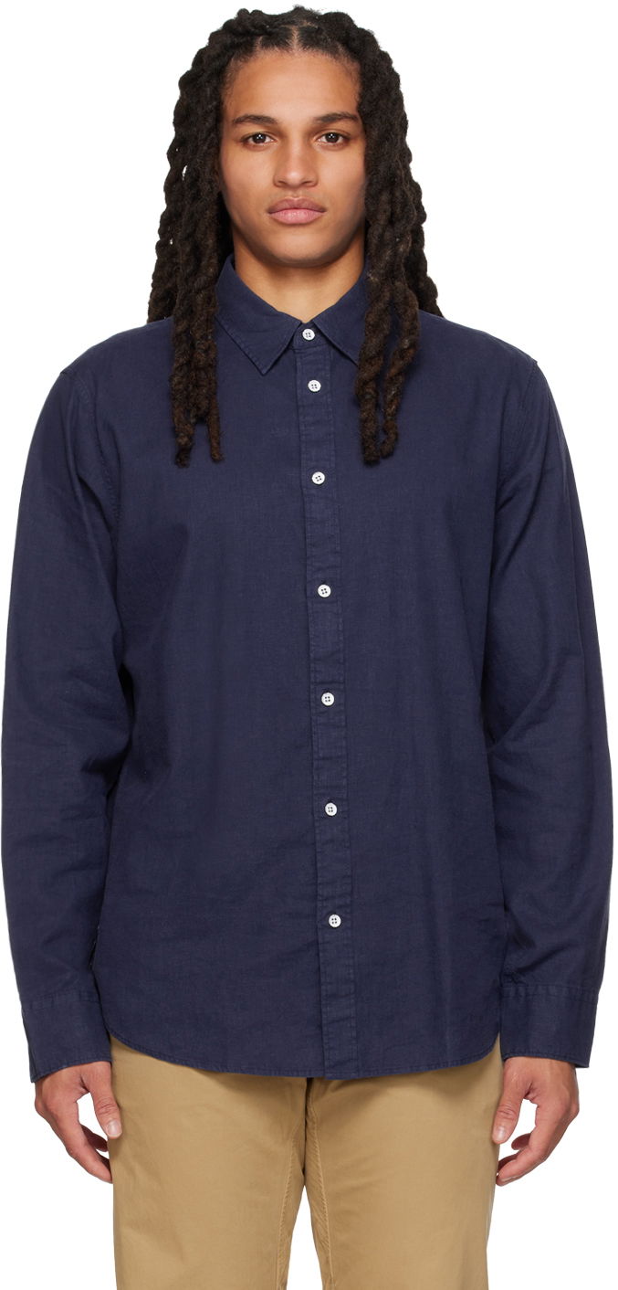 Сорочка rag & bone Rag & Bone Gus Button-Down Shirt темно-синій | MBW23PA440CHML