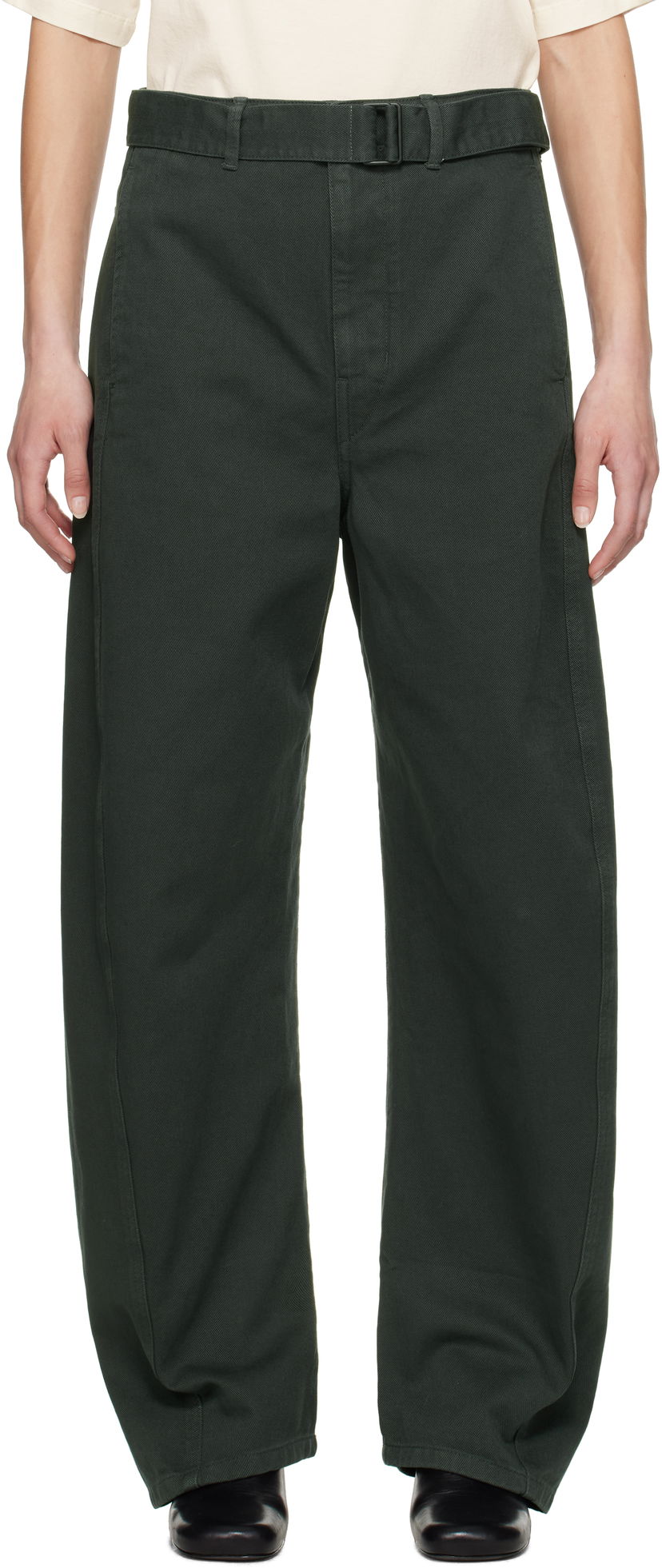 Штани карго LEMAIRE Lemaire Twisted Belted Trousers Зелений | PA326 LD1039
