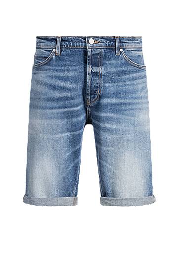 Шорти BOSS Tapered-Fit Comfort-Stretch Denim Shorts Синій | 50537719