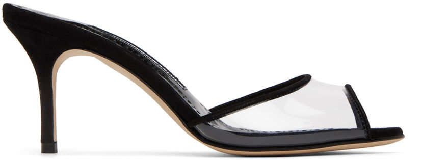 Аксесуари Manolo Blahnik Manolo Blahnik Jadifa PVC Heeled Mules чорний | 422-1418