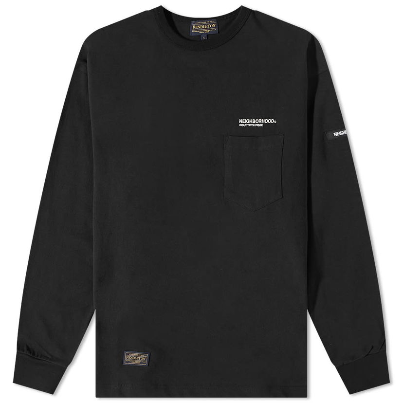 Футболка Neighborhood Neighborhood X Pendleton Long Sleeve T-Shirt чорний | 2221508N-CSM01S-BLK