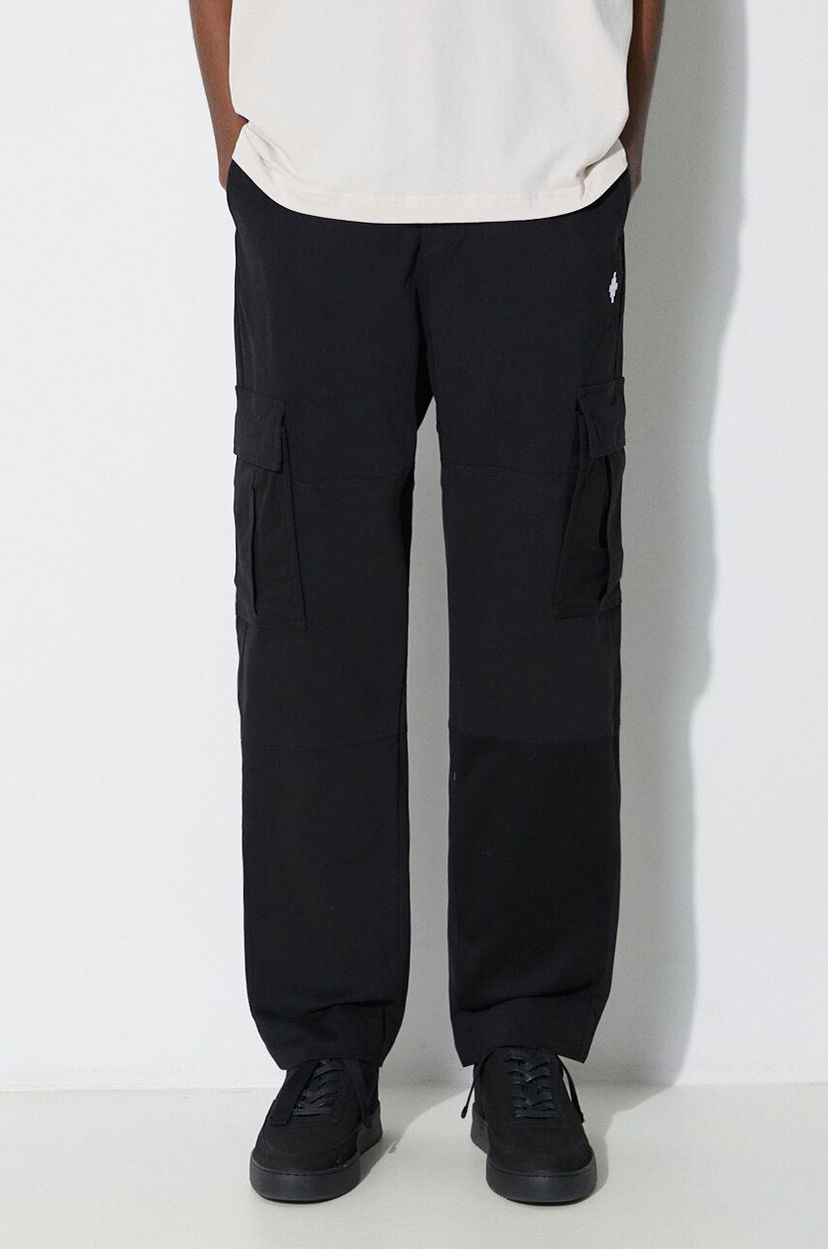 Штани карго Marcelo Burlon Cross Cotton Cargo Pants чорний | CMCF014S24FAB0011001