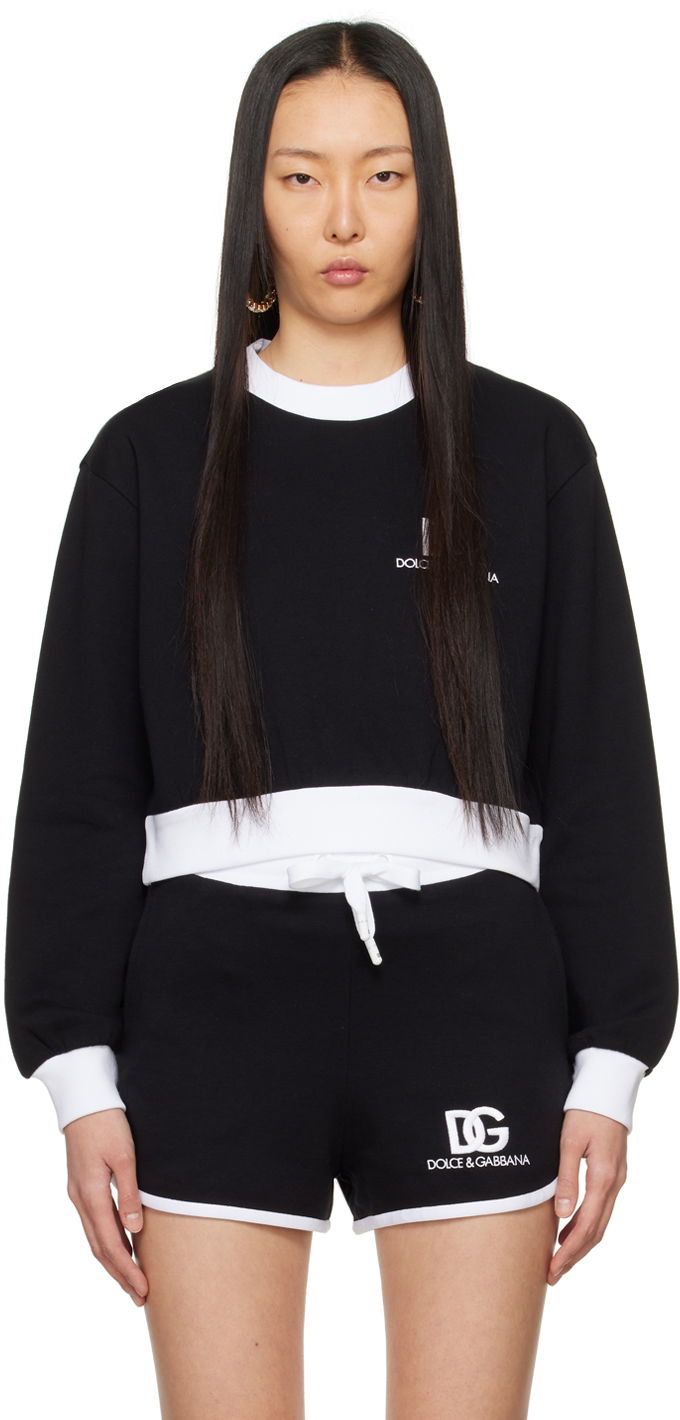 Світшоти Dolce & Gabbana Embroidered Sweatshirt чорний | F9R51Z GDB6G
