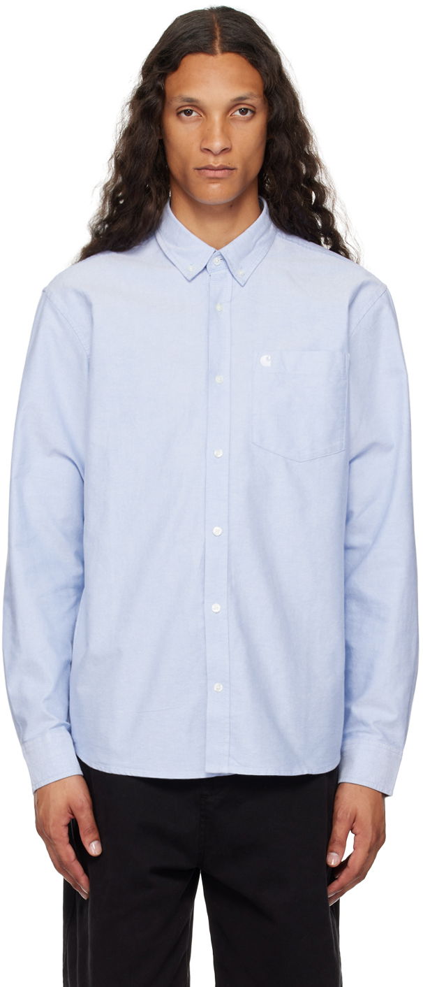 Сорочка Carhartt WIP Embroidered Logo Oxford Shirt Синій | I030799