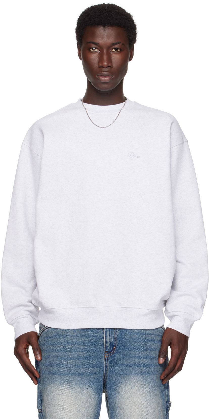 Світшоти Dime Dime Cursive Small Logo Crewneck Sweatshirt Сірий | DIMESU2538ASH