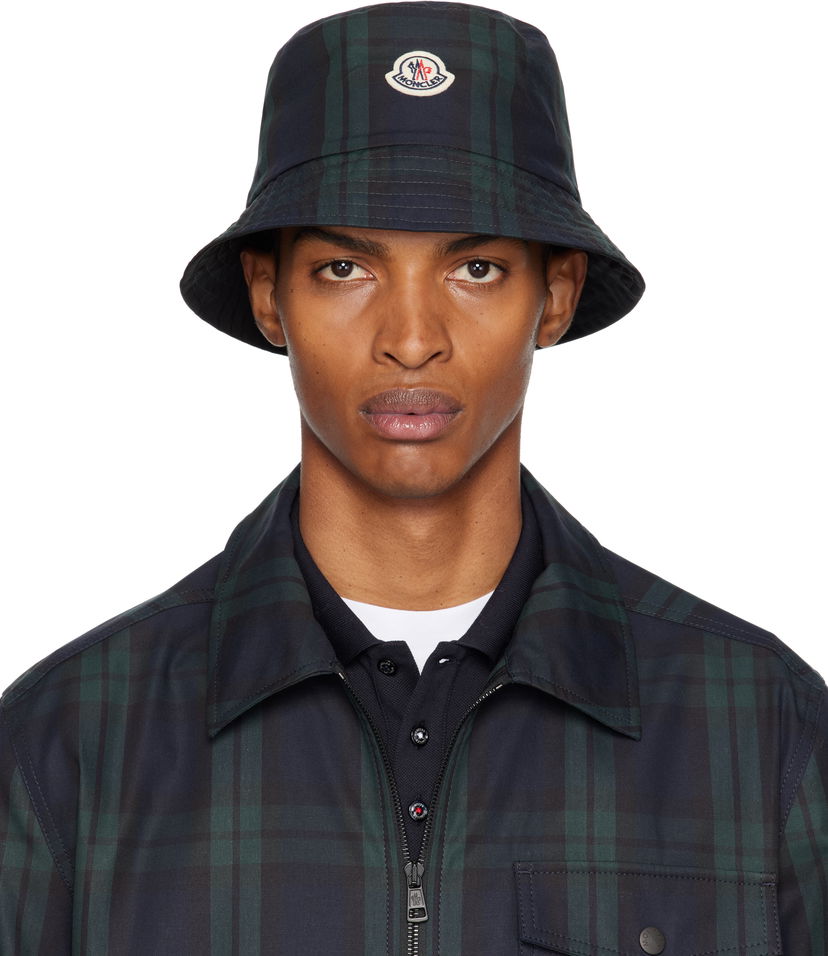 Капелюх Moncler Moncler Reversible Black Watch Tartan Bucket Hat темно-синій | K20913B00027M7661