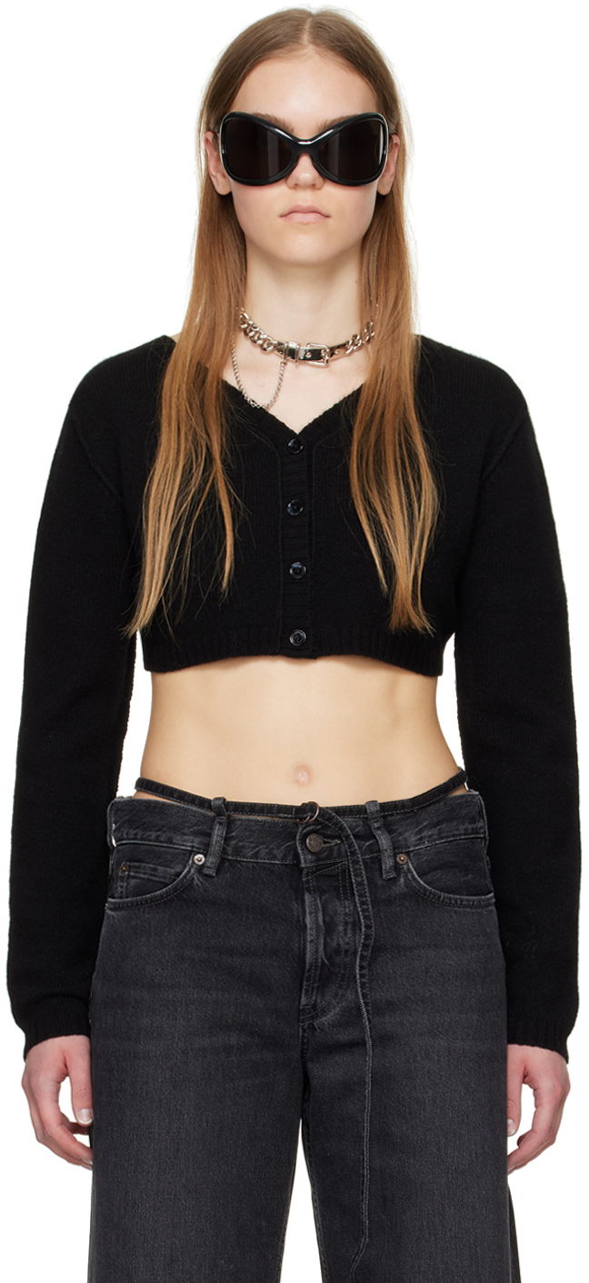 Cветр Acne Studios Cropped Cardigan чорний | A60491-