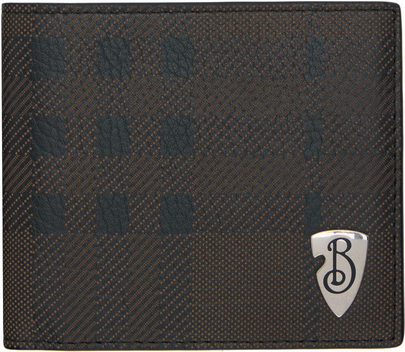 Гаманець Burberry Bifold Textured Wallet with Metal Logo чорний | 8102927