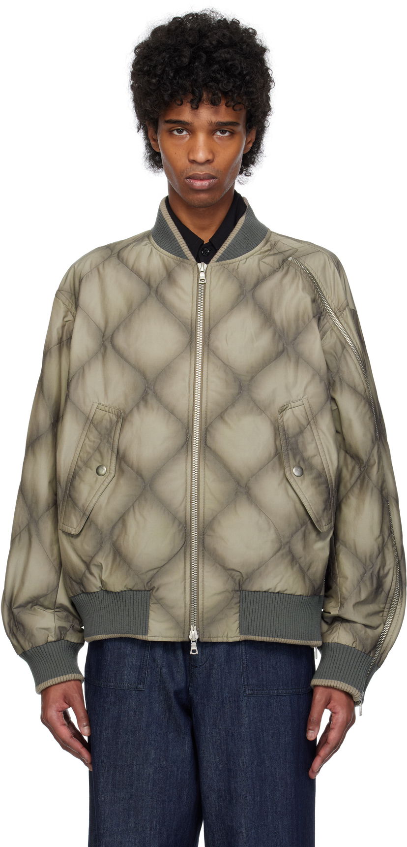Куртка бомбер Dries Van Noten Dries Van Noten Duck Canvas Bomber Jacket Зелений | 251-020537-1026