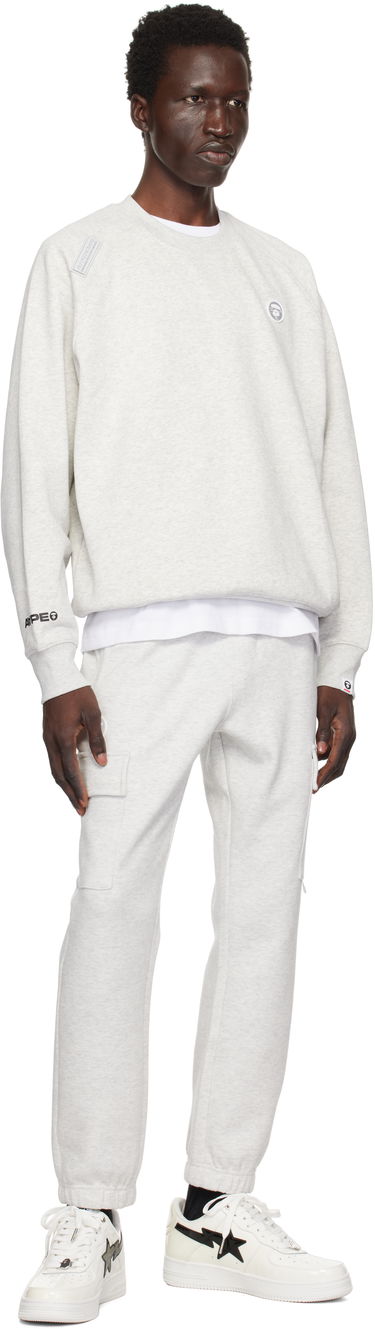 Світшоти AAPE by A Bathing Ape AAPE by A Bathing Ape 'AAPE Now' Raglan Sweatshirt Сірий | AAPSWMB319XANWH2, 3